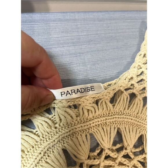 Paradise Crochet Cream boho beach cover-up - Picture 3 of 5